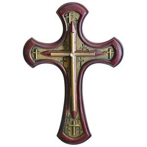 NWOT Montana West Small 8”Burgundy~Gold~Bling Wall Cross